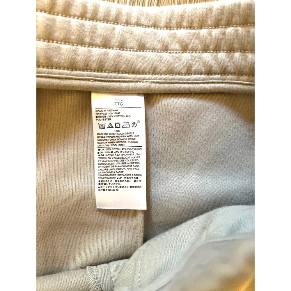 Banana Republic XXL Wide Leg Ankle‎ Pant Beige Cotton Blend Elastic Waist NWT